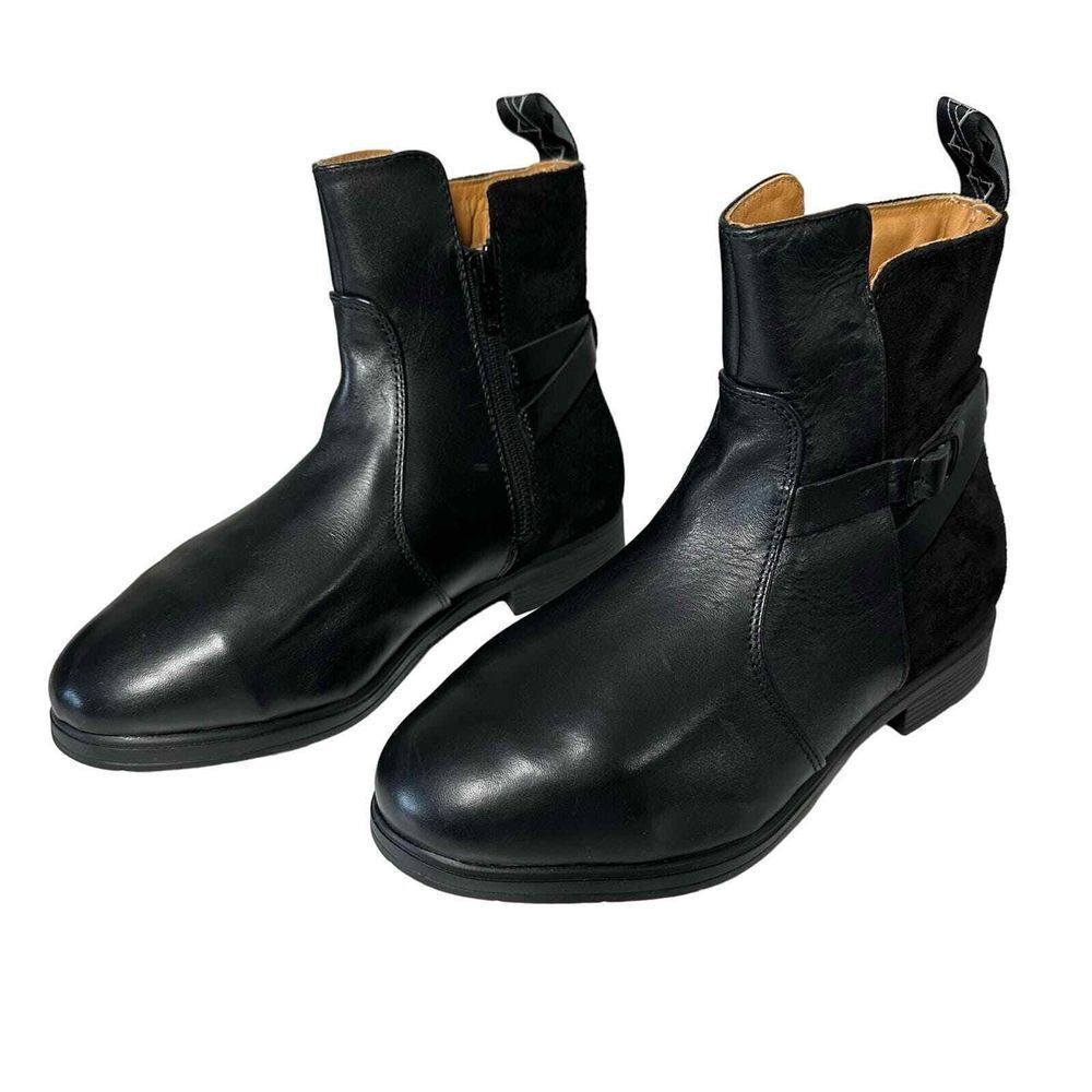NWOB Xena Size 9 Wide Black Leather Fusion Mt Steel-Toe Safety Boots